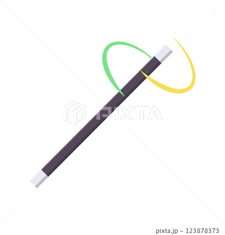 Magician Wand Illustration. Clean Icon Design Element on Isolated White Background 123878373