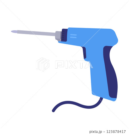 Soldering Gun Flat Illustration. Clean Icon Design Element on Isolated White Background Soldering Gun Flat Illustration. Clean Icon Design Element on Isolated White Background 123878417
