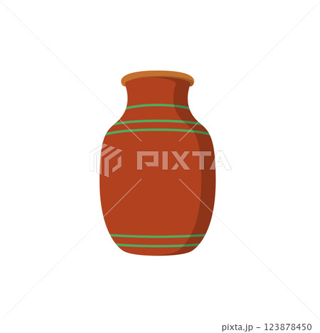 Clay Jug Flat Illustration. Clean Icon Design Element on Isolated White Background 123878450