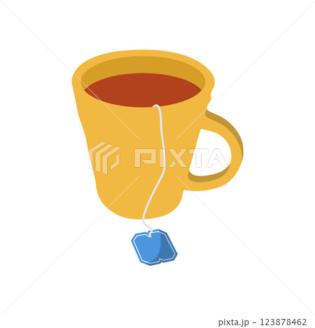Cup of Tea Flat Illustration. Clean Icon Design Element on Isolated White Background Cup of Tea Flat Illustration. Clean Icon Design Element on Isolated White Background 123878462
