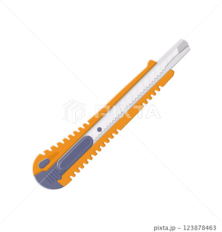 Utility Knife Flat Illustration. Clean Icon Design Element on Isolated White Background Utility Knife Flat Illustration. Clean Icon Design Element on Isolated White Background 123878463