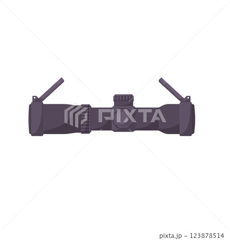 Tactical Scope Flat Illustration. Clean Icon Design Element on Isolated White Background Tactical Scope Flat Illustration. Clean Icon Design Element on Isolated White Background 123878514