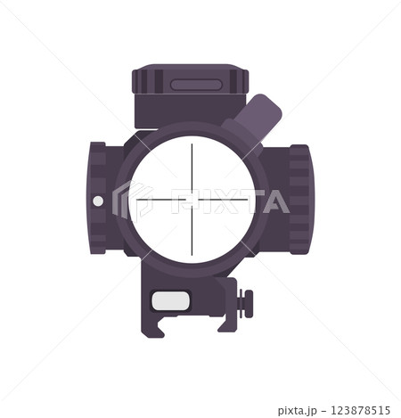 Tactical Scope Flat Illustration. Clean Icon Design Element on Isolated White Background Tactical Scope Flat Illustration. Clean Icon Design Element on Isolated White Background 123878515