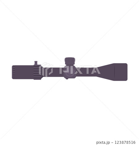 Tactical Scope Flat Illustration. Clean Icon Design Element on Isolated White Background Tactical Scope Flat Illustration. Clean Icon Design Element on Isolated White Background 123878516