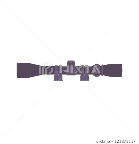 Tactical Scope Flat Illustration. Clean Icon Design Element on Isolated White Background Tactical Scope Flat Illustration. Clean Icon Design Element on Isolated White Background 123878517