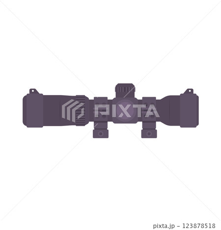 Tactical Scope Flat Illustration. Clean Icon Design Element on Isolated White Background 123878518