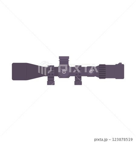 Tactical Scope Flat Illustration. Clean Icon Design Element on Isolated White Background Tactical Scope Flat Illustration. Clean Icon Design Element on Isolated White Background 123878519