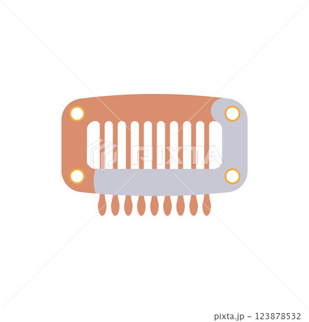 Hair Pin Flat Illustration. Clean Icon Design Element on Isolated White Background Hair Pin Flat Illustration. Clean Icon Design Element on Isolated White Background 123878532