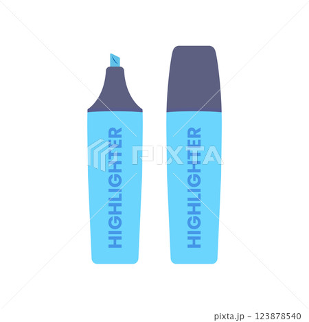 Highlighter Flat Illustration. Clean Icon Design Element on Isolated White Background Highlighter Flat Illustration. Clean Icon Design Element on Isolated White Background 123878540
