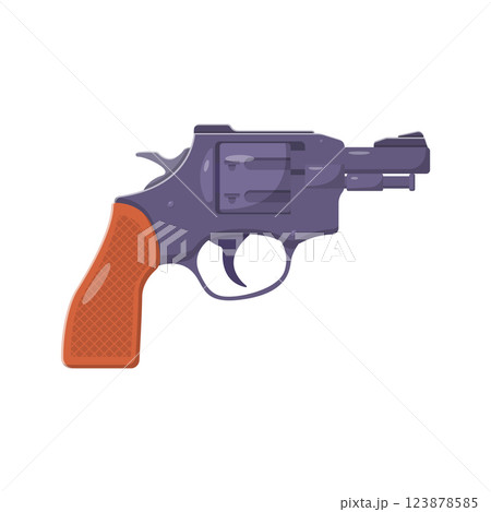 Revolver Gun Flat Illustration. Clean Icon Design Elements on Isolated White Background 123878585