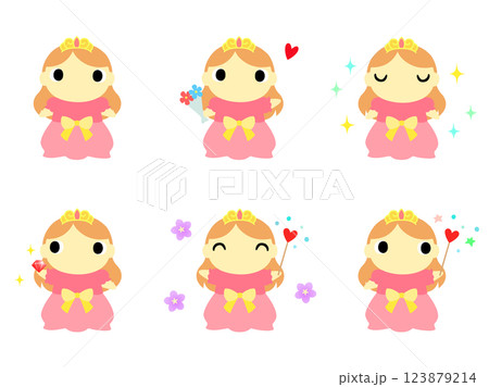 お姫様のアイコンセット 123879214
