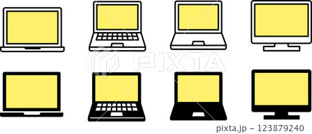 デスクトップ・ノートパソコンイラストアイコン2 123879240