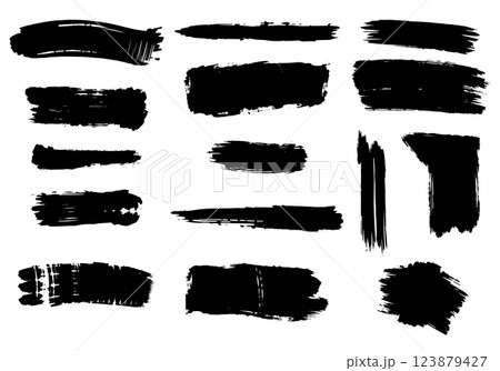 Set of grunge paint strokes. Vector illustration. Set of grunge paint strokes. Vector illustration. 123879427