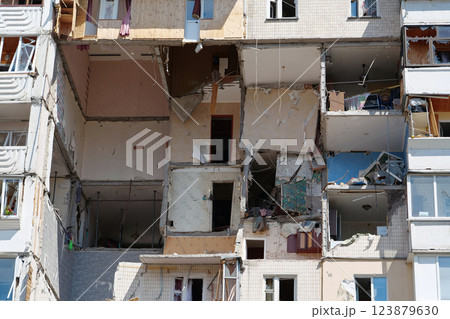 Ruins of house after explosion of household gas Ruins of house after explosion of household gas 123879630
