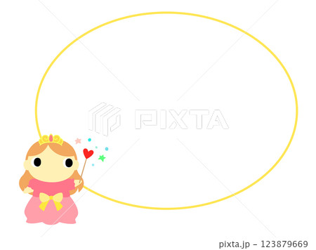 お姫様のアイコン 円形フレーム付 お姫様のアイコン 円形フレーム付 123879669