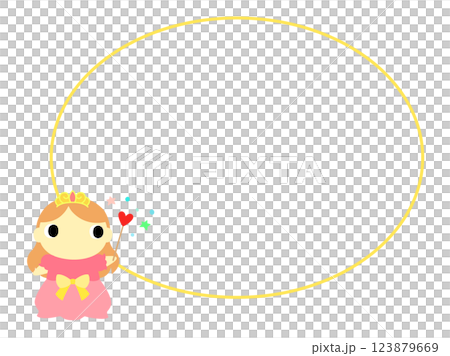 お姫様のアイコン 円形フレーム付 お姫様のアイコン 円形フレーム付 123879669