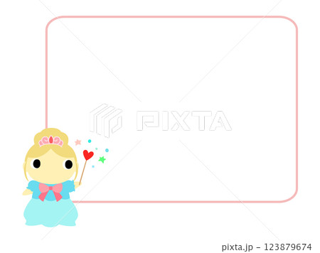 お姫様のアイコン　四角フレーム付 123879674