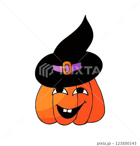 Halloween illustration in hand draw style. Element of your design 123880143
