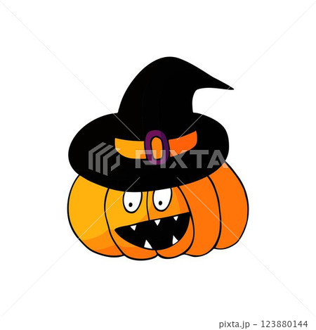 Halloween illustration in hand draw style. Element of your design 123880144