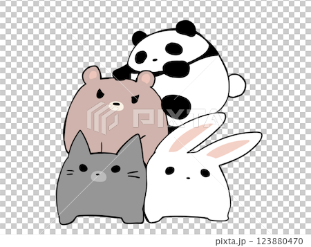 運動會,團體體操,貓,兔子,熊,熊貓 運動會,團體體操,貓,兔子,熊,熊貓 123880470