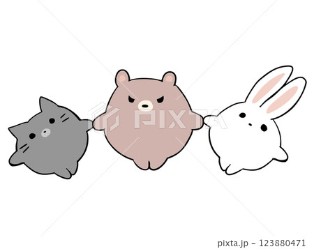 運動会 組体操 ねこ うさぎ くま 123880471