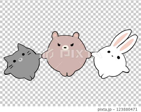 運動会 組体操 ねこ うさぎ くま 123880471