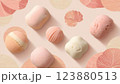 可愛らしい和菓子の背景 123880513