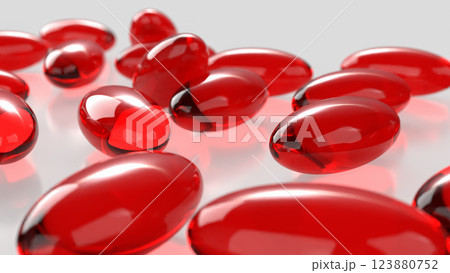The Red pill for Astaxanthin or Heathy concept 3d Rendering. 123880752
