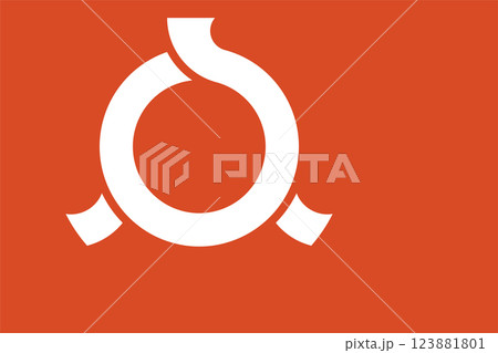 Official flag of Fukushima. Prefecture in Japan. Illustration Official flag of Fukushima. Prefecture in Japan. Illustration 123881801