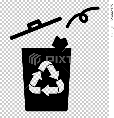 Recycling symbol trash can 123882475