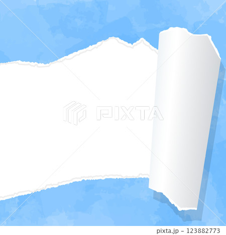 破れた紙、背景フレーム、水彩カラー、正方形サイズ 123882773