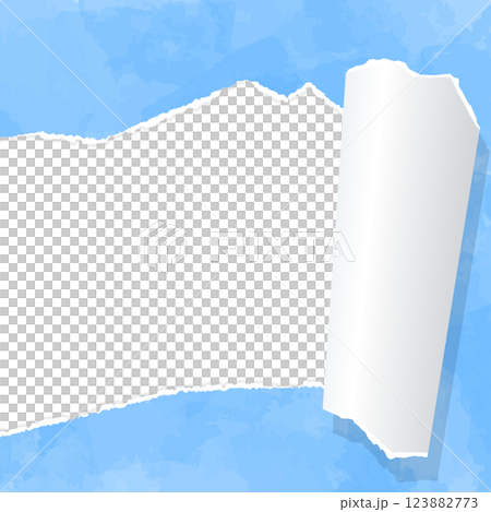 破れた紙、背景フレーム、水彩カラー、正方形サイズ 123882773