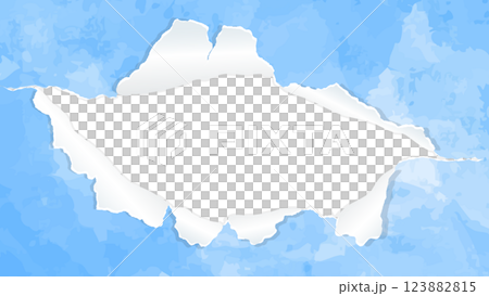 Perforated paper, background frame, watercolor colors 123882815