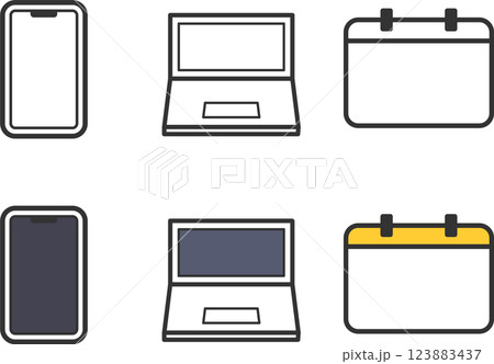 デジタル系のベクターイラストアイコンセット デジタル系のベクターイラストアイコンセット 123883437