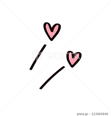 手描きのハートのイラスト 123883640