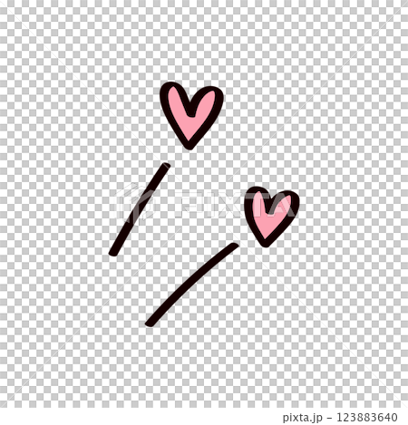 手描きのハートのイラスト 123883640