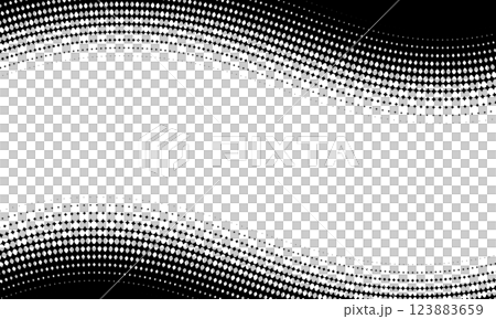 具有垂直排列的大型彎曲菱形半色調的框架。 123883659