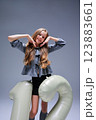 A Stylish and Cheerful Celebration of a 12th Birthday with Fun and Playful Poses 123883661