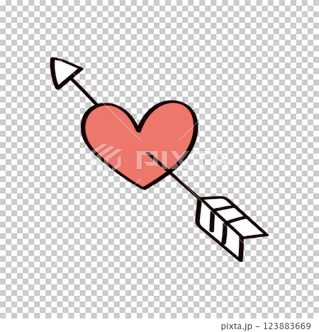 手描きのハートのイラスト 手描きのハートのイラスト 123883669