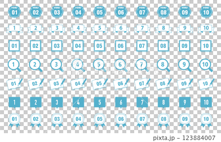 Set of number icons Rank Illustration 10 Variation Vector Point Line Drawing Simple 123884007
