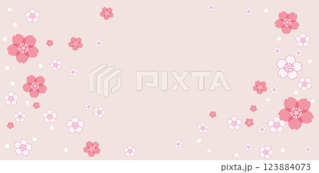 淡く上品な桜の花吹雪 〜春のデザイン背景素材〜 淡く上品な桜の花吹雪 〜春のデザイン背景素材〜 123884073
