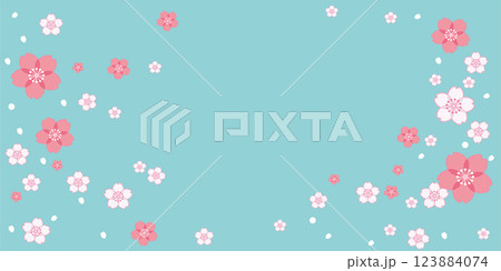 淡く上品な桜の花吹雪 〜春のデザイン背景素材〜 淡く上品な桜の花吹雪 〜春のデザイン背景素材〜 123884074