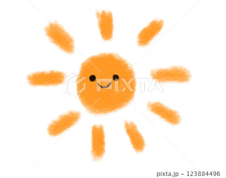 顔つき太陽のイラスト素材（JPEG/PNG) 123884496
