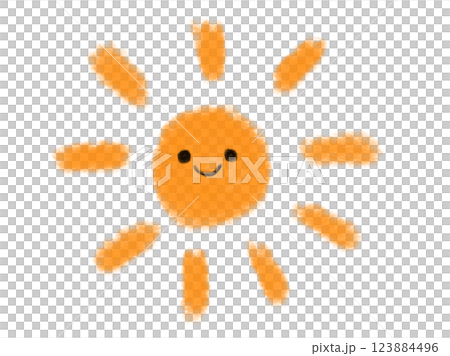 顔つき太陽のイラスト素材（JPEG/PNG) 123884496
