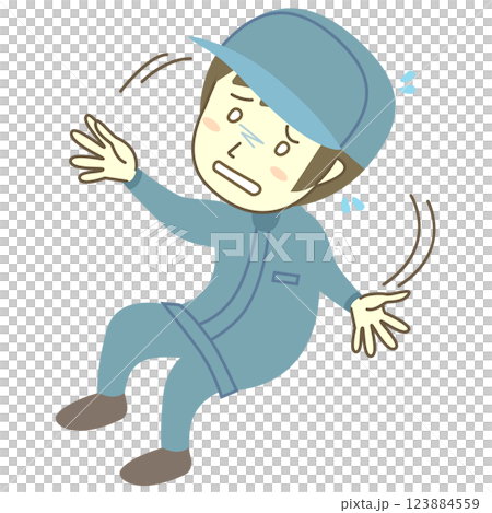 眩暈がして倒れそうになる男性作業員 眩暈がして倒れそうになる男性作業員 123884559