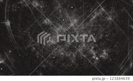 乱雑な傷が特徴の黒い背景 / Chaotic Scratched Black Background 123884639