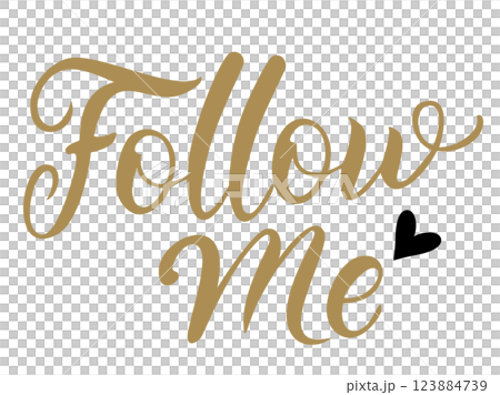 Cute Follow Me Characters / Handwritten Characters (Vector Transparent Background) AI-Generated 123884739
