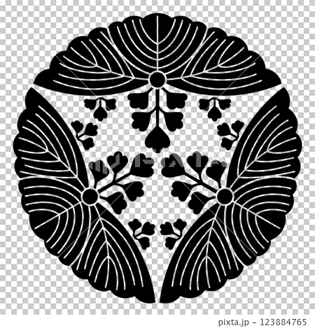 This is the family crest. It is called "Mitsutaki" (three paulownia trees with matching heads). This is the family crest. It is called "Mitsutaki" (three paulownia trees with matching heads). 123884765
