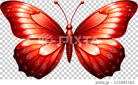 Sparkling Red Butterfly 123885162