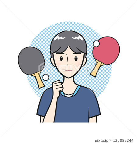 卓球部・卓球・部活を頑張る男子学生(背景あり) 卓球部・卓球・部活を頑張る男子学生(背景あり) 123885244
